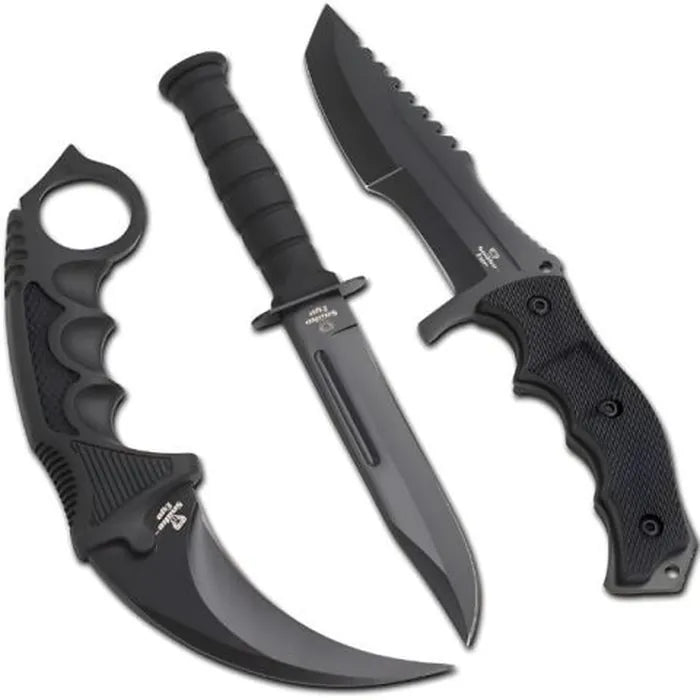 Snake Eye Knivsett – 3 Kniver med Fast Blad