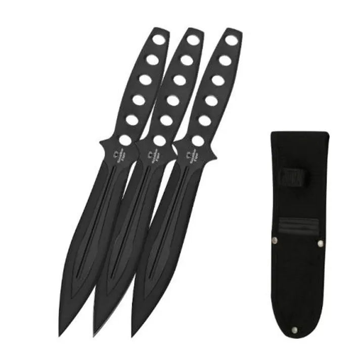 Snake Eye Kastknivsett – 3stk Full Tang Kniver 23cm med Etui