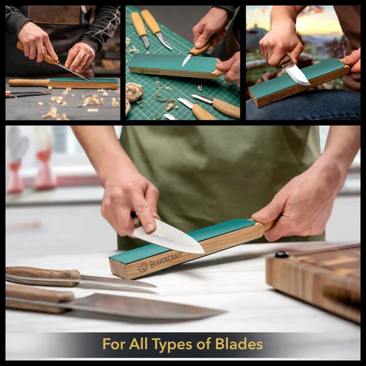 LS6P1 Slipelær - Lærstropp Benksliper til Knivsliping - Game-On.no