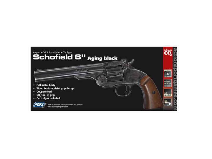 Schofield No.3 revolver – 4,5 mm graanulid – vananev must