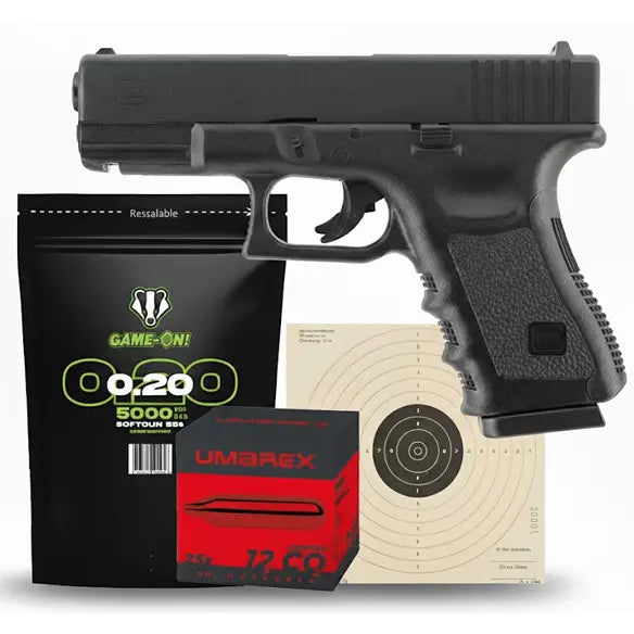 Glock 19 Co2 Airsoft Uten Blowback GNB - Pakkesett