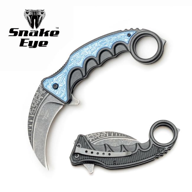 SE - Karambit Folding Knife - Stonewashed Blade