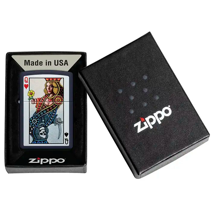 Zippo Lighter - Queen of Hearts Design