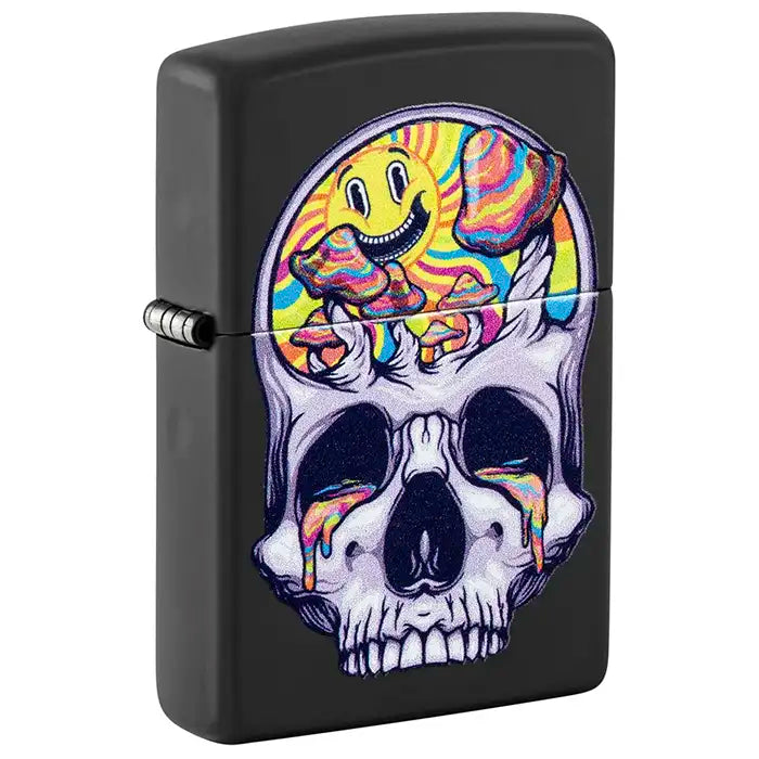 Zippo – Blacklight Skull Design – Matt must tulemasin