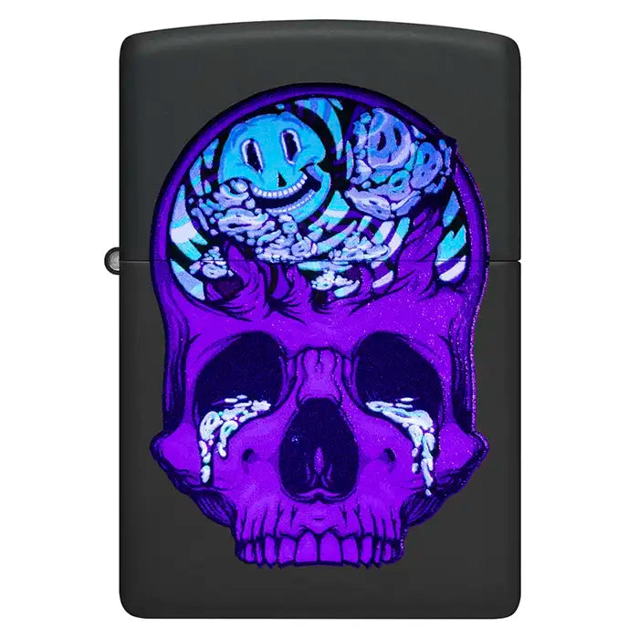 Zippo – Blacklight Skull Design – Matt must tulemasin