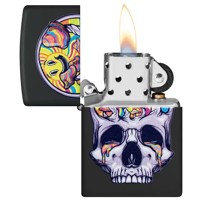 Zippo – Blacklight Skull Design – Matt must tulemasin