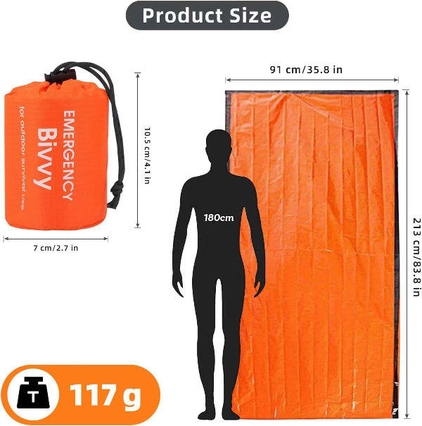 Kompakt Nødsovepose - Oransje