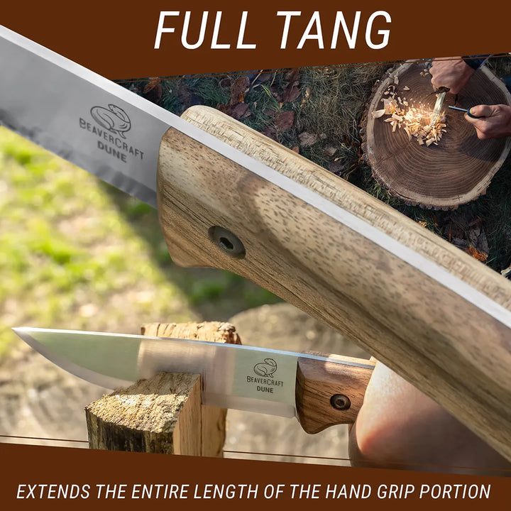 BeaverCraft Dune Bushcraftkniv m/Slire - gjennomgående tange