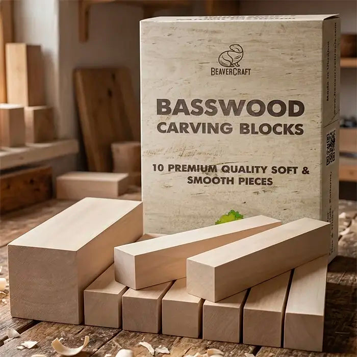 10pcs Item - Wooden Blocks for Wood Carving Linden