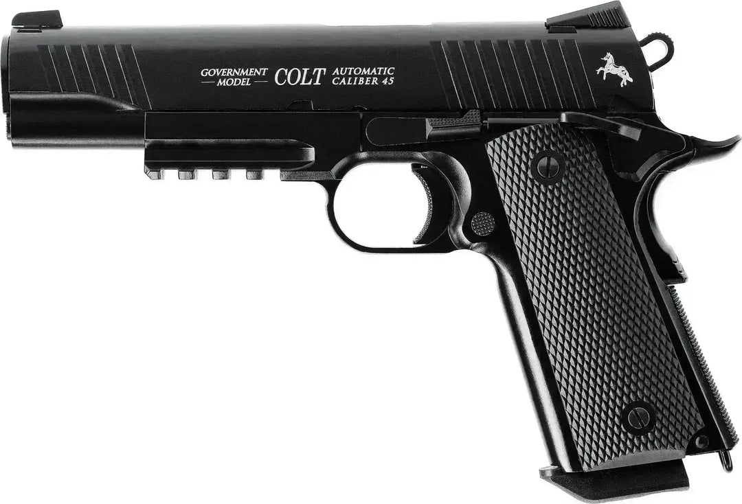 Colt M45 CQBP CO₂ Luftpistol Sort 4.5mm – Blowback og fullmetall - Game-On.no
