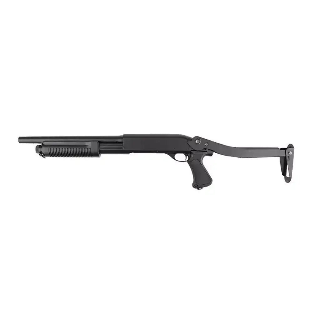 CYMA - M870 Taktisk CQB Softgun Hagle med Foldbar Kolbe - 3 Skudds Pump - Game-On.no