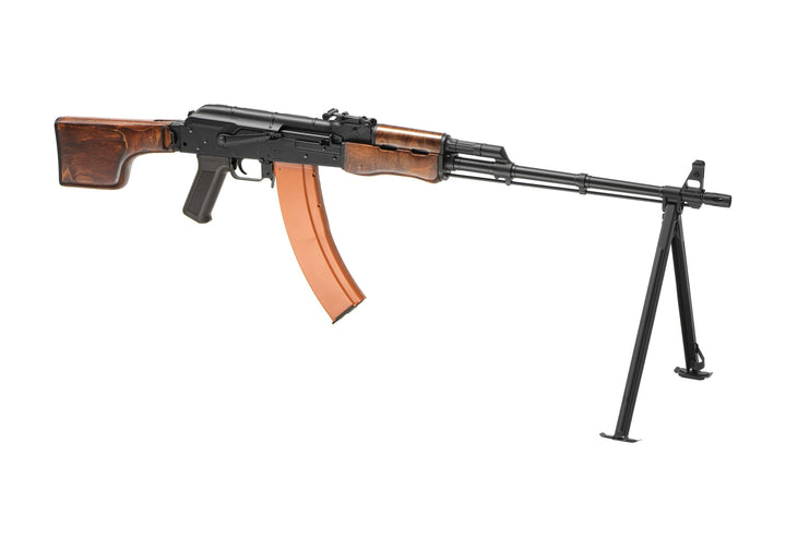 Cyma CM052S RPK-74S Full Metal Elektrisk Softgun - Sort/Brun - venstre side med tofot