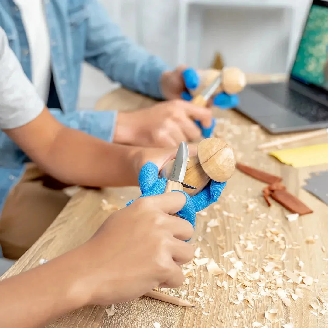 DIY09 Familie Treskjæresett - 2stk Kniver - Alt du trenger inkludert! - Game-On.no