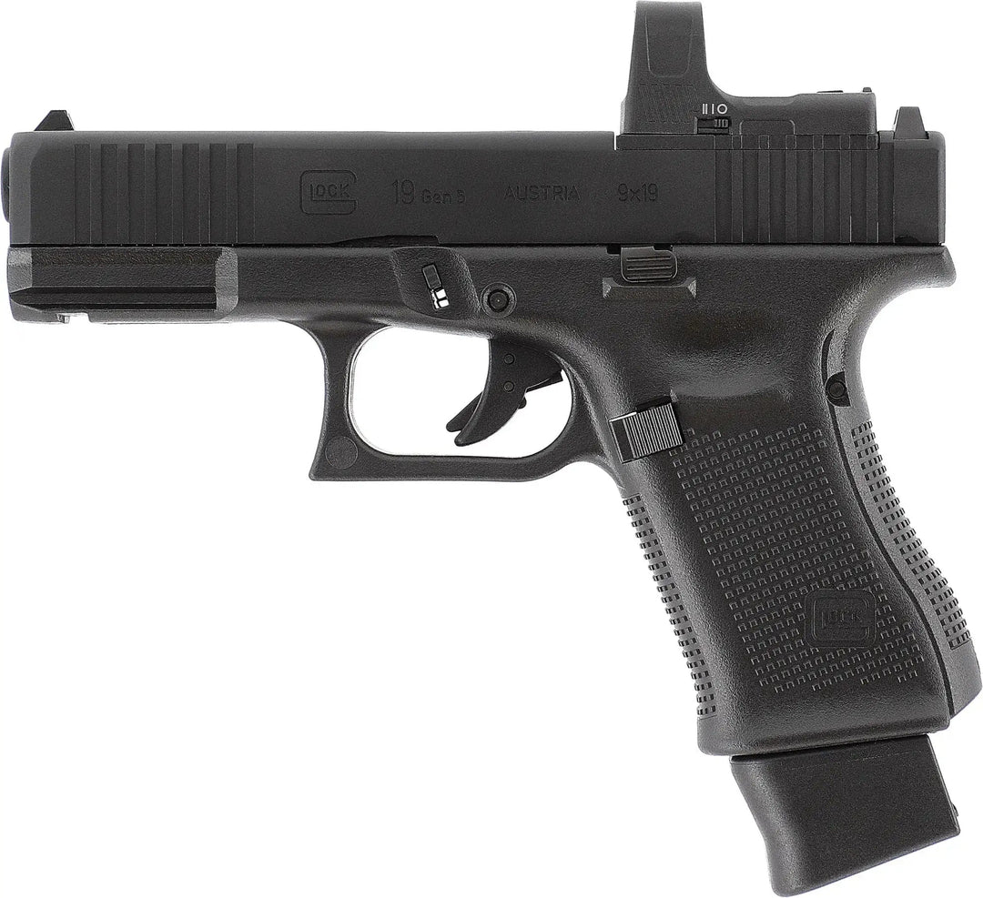 GLOCK 19 Gen5 MOS Softgunpistol med Blowback - Pakkesett - Game-On.no