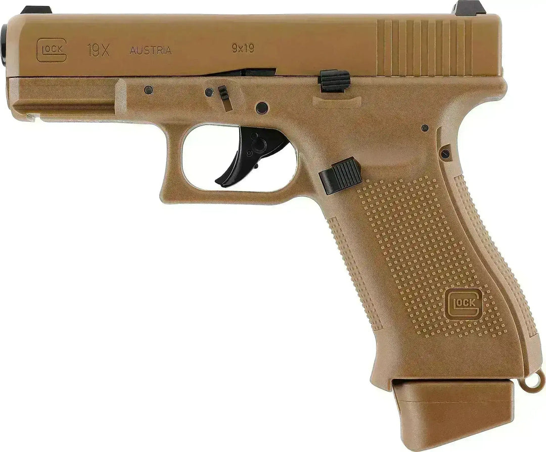 Glock 19X FDE - Gass Softgun med Blowback - Pakkesett - Game-On.no