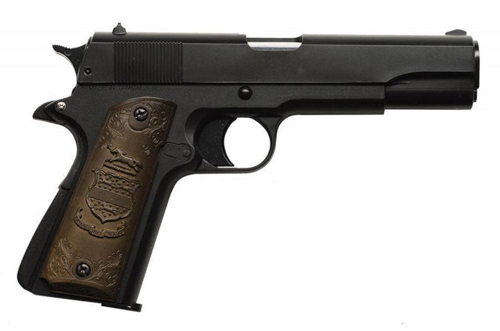 HFC - 1911 Gassdrevet Softgun Pistol uten Blowback - Svart/Tre - gameon.eu