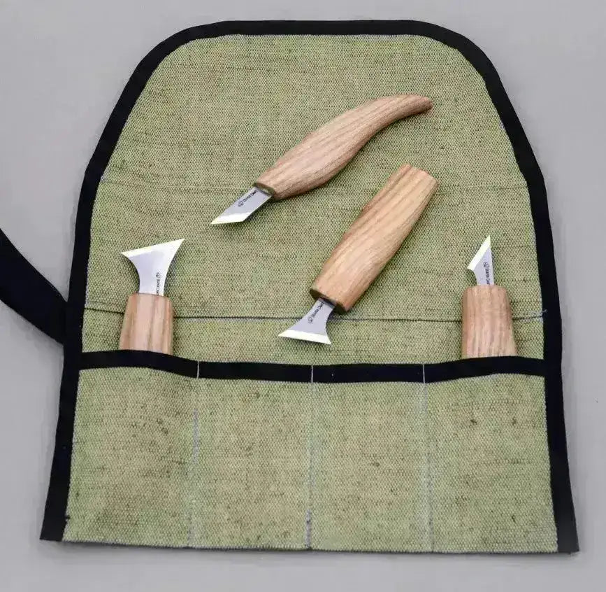 Karveskurd Knivett med 4stk Kniver og Etui - Game-On.no