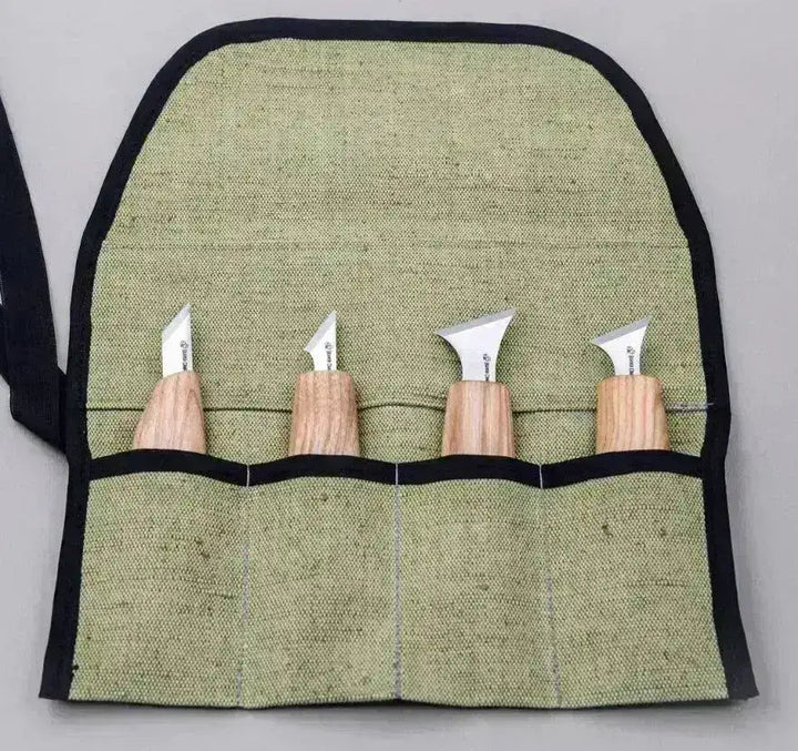 Karveskurd Knivett med 4stk Kniver og Etui - Game-On.no