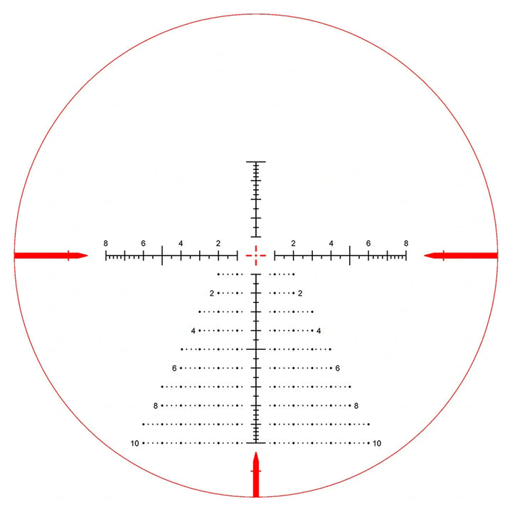 Keck Precision Kikkertsikte 2-12x50 FFPIR 30mm – Zero Stop, MIL, Belyst retikkel