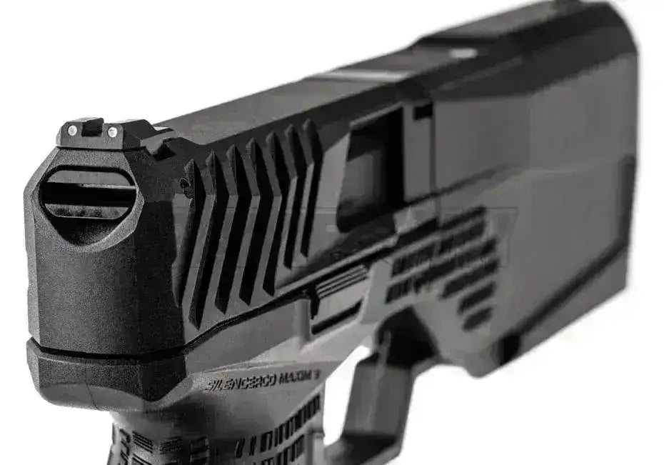 Krytac - SilencerCo Maxim 9 6mm Softgunpistol med Blowback - Game-On.no