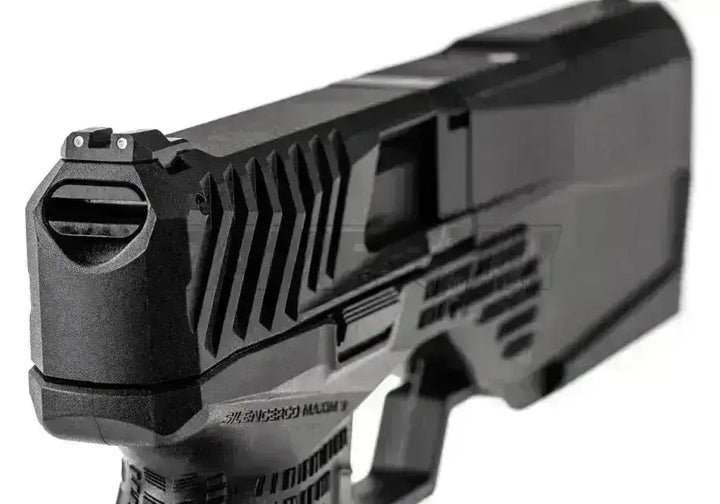Krytac - SilencerCo Maxim 9 6mm Softgunpistol med Blowback - Game-On.no