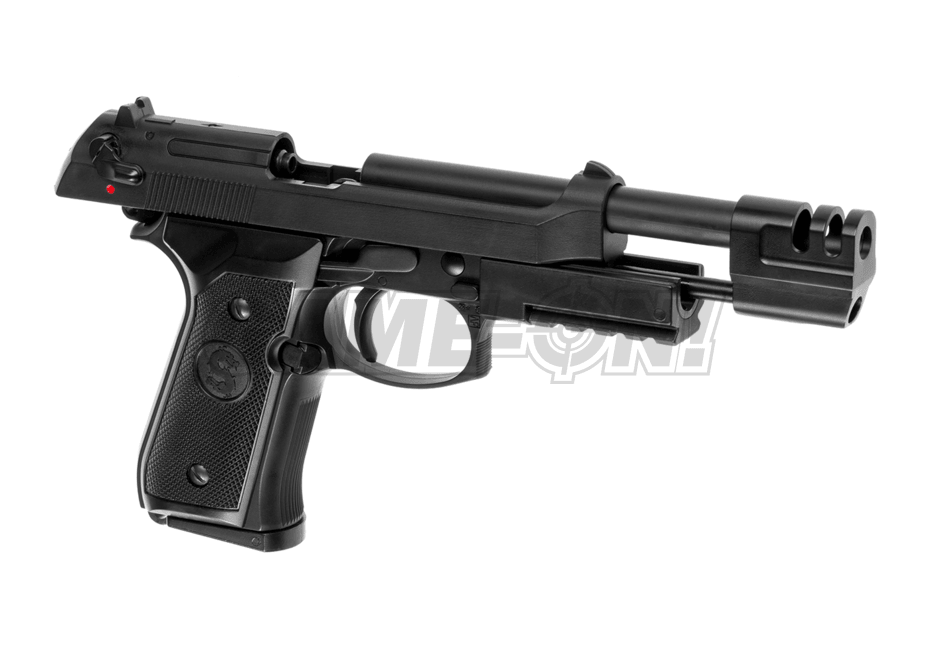 LS - M9 Tactical Gass Softgun med Blowback - Svart - gameon.eu