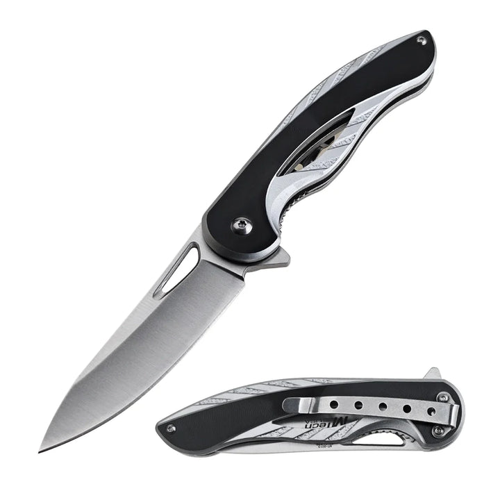 EDC Fine Edge Pivot Folding Knife with Belt Clip