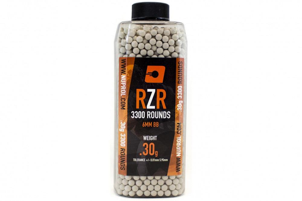 Nuprol RZR 0.30g Softgunkuler - 3300stk - Hvite - Game-On.no