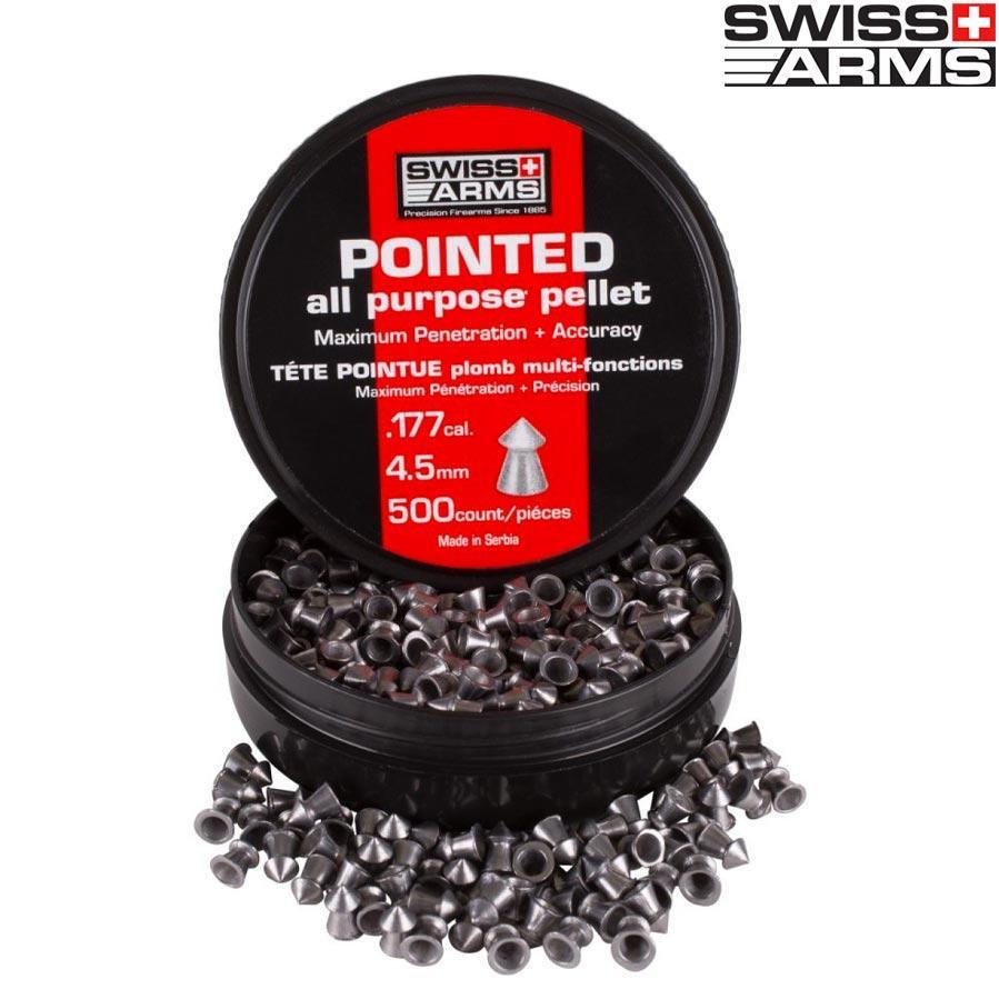 Swiss Arms - 4.5mm Pointed Pellets til Luftvåpen - 500stk - Game-On.no