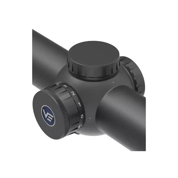 Vector Optics Constantine 1-8x24 FFP, nærbilde av turret og belysningsknott