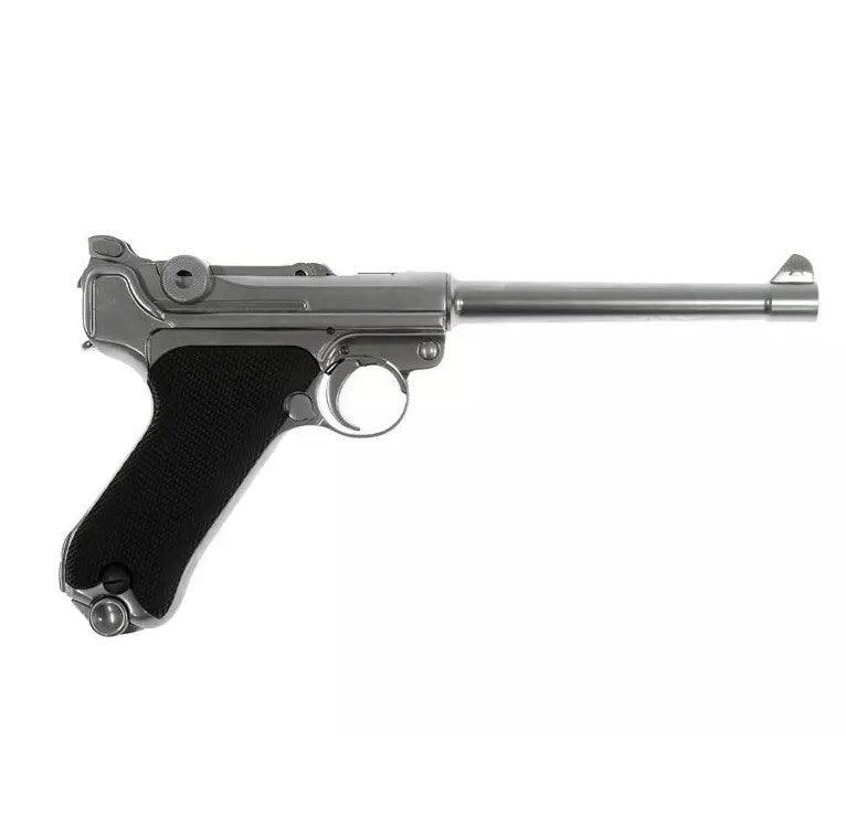 WE - Luger Softgunpistol med Blowback - Sølv - gameon.eu