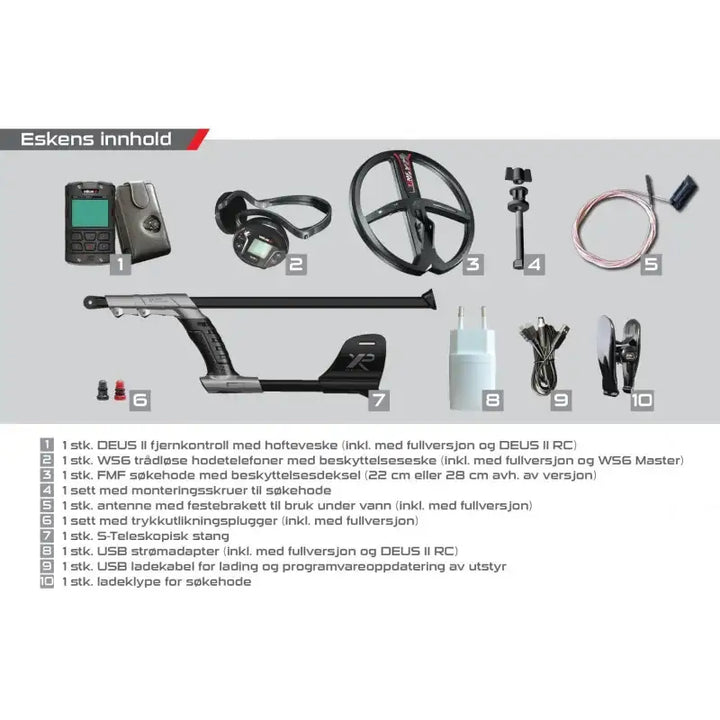 XP - DEUS II Metalldetektor - 28FMF-RC-WS6 - Master - Game-On.no