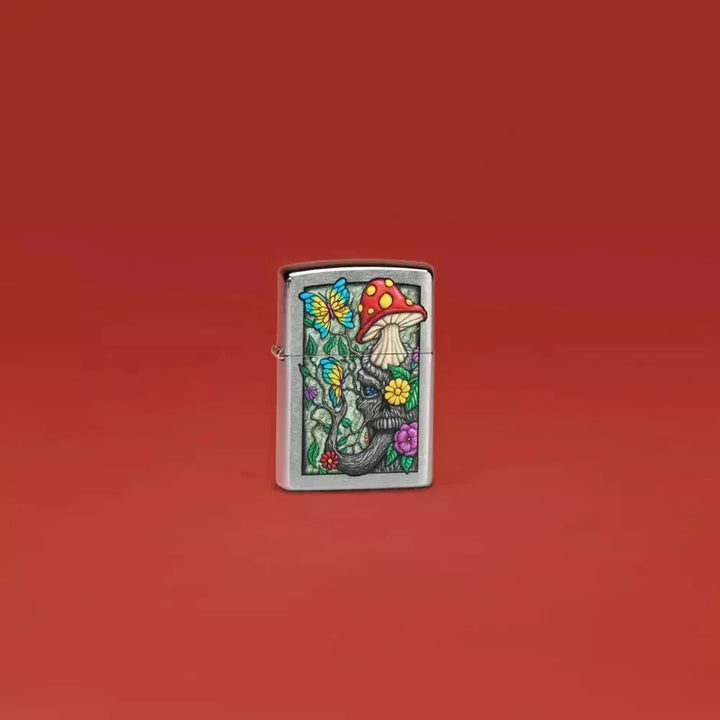 Zippo - Freaky Nature Design - Brushed Chrome - Game-On.no