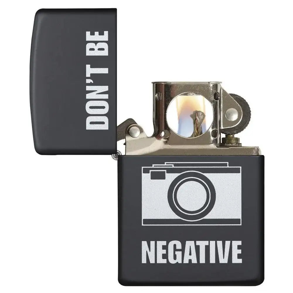 Zippo Lighter - Dont Be Negative - Game-On.no