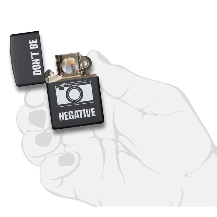 Zippo Lighter - Dont Be Negative - Game-On.no
