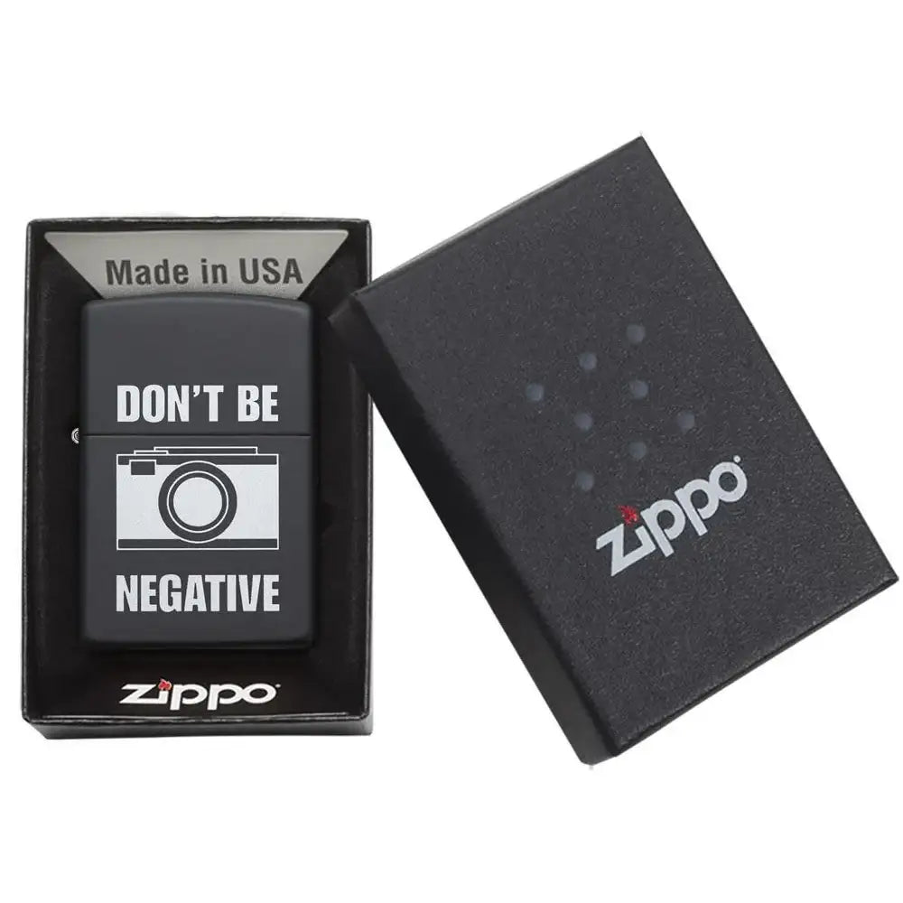 Zippo Lighter - Dont Be Negative - Game-On.no