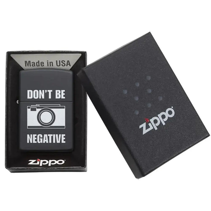 Zippo Lighter - Dont Be Negative - Game-On.no