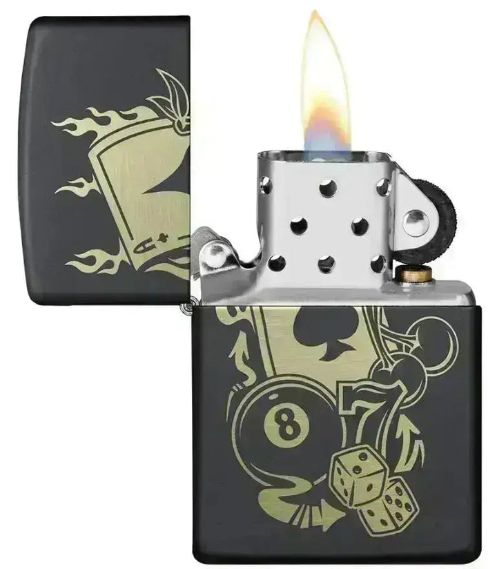 Zippo Lighter - Gambling Motiv - Game-On.no