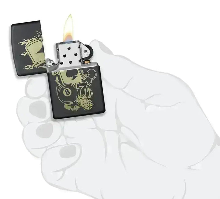 Zippo Lighter - Gambling Motiv - Game-On.no