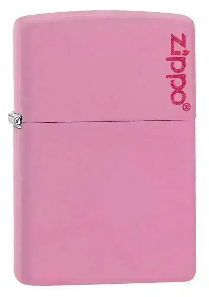 Zippo Lighter - Klassisk Matt Rosa med Logo - Game-On.no