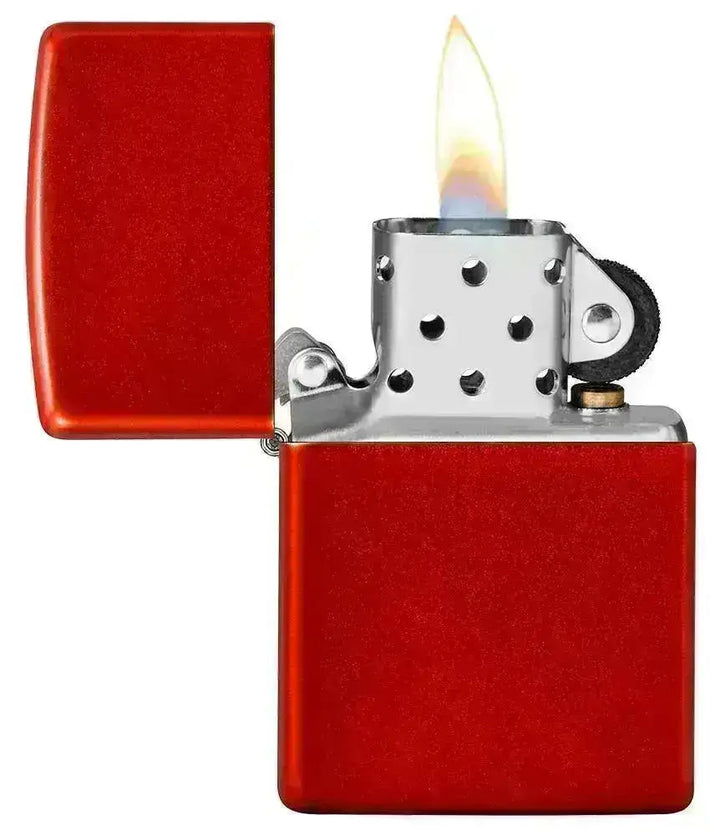 Zippo Lighter - Klassisk Metall Rød - Game-On.no