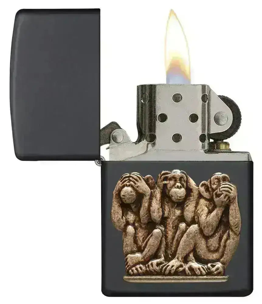 Zippo Lighter - Three Monkeys - Game-On.no
