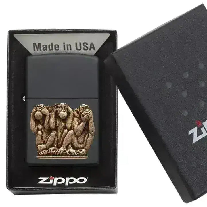 Zippo Lighter - Three Monkeys - Game-On.no
