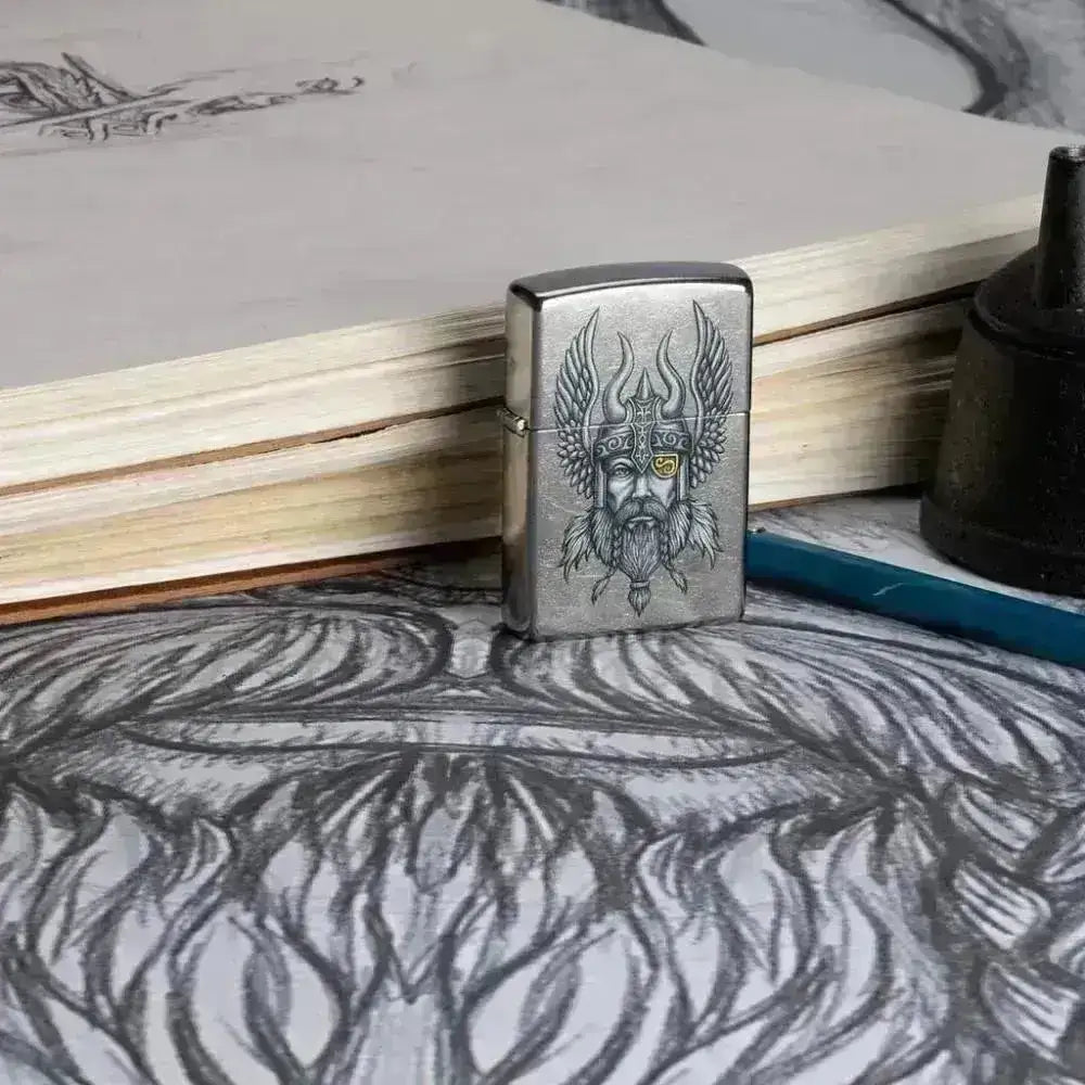 Zippo Lighter - Viking Warrior Design - Game-On.no