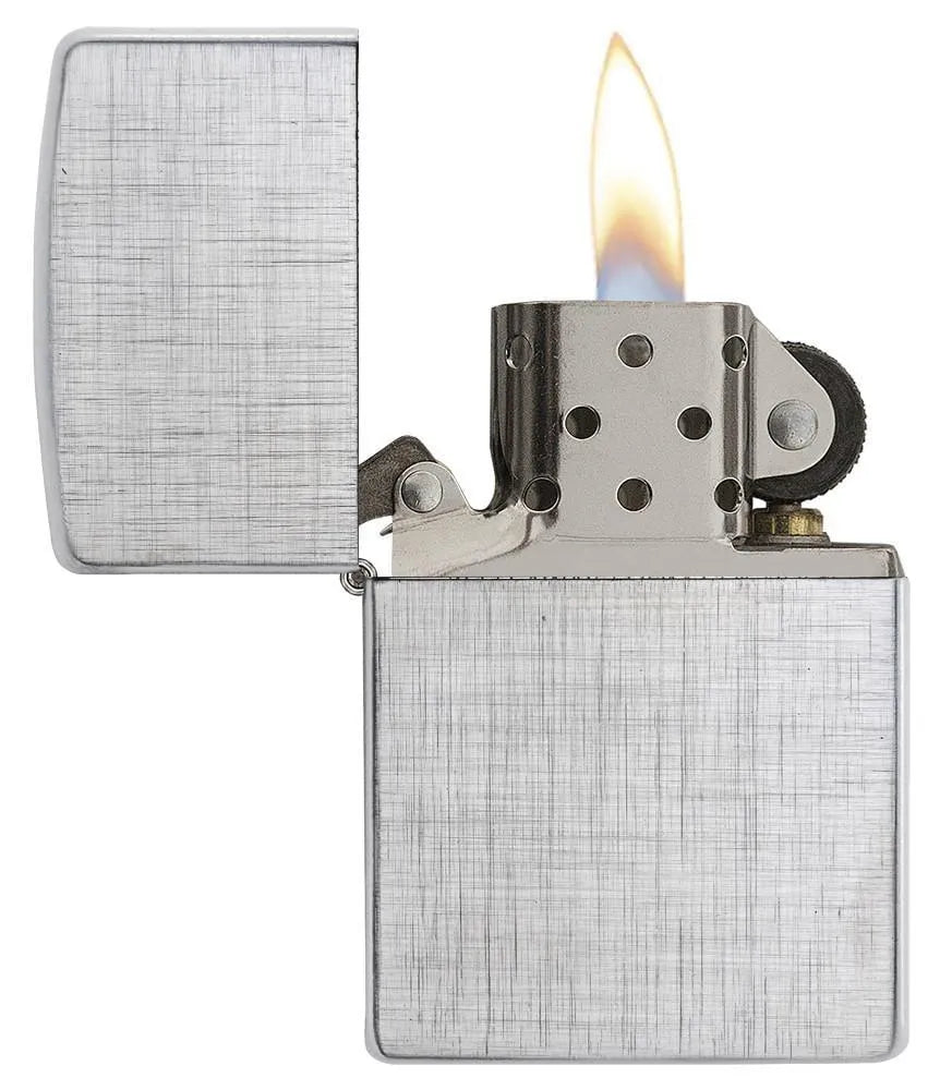 Zippo - Linen Weave - Chrome - Game-On.no