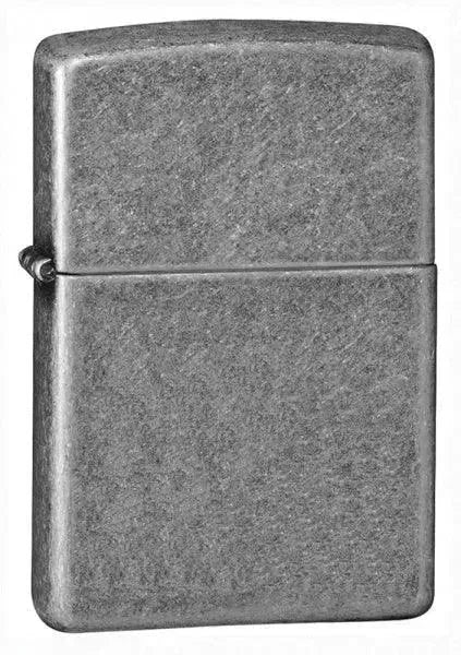 Zippo - Plain Antique Silver Plate - Game-On.no