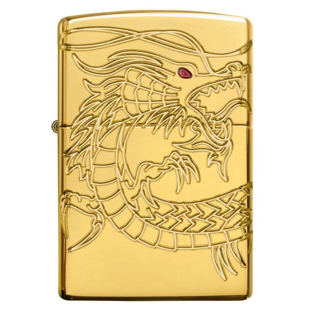 Zippo - Red Eyed Dragon - 360 Degree Gold-Plate Limited - Lighte - gameon.eu